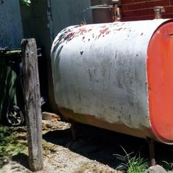 an outside heating oil tank