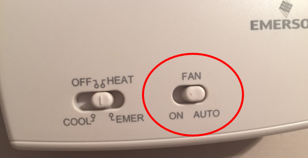 showing the auto switch on a thermostat